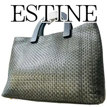 [ 새상품급 ] ESTINE 토트백 핸드백 뜨개질 그레이 A4 레어품