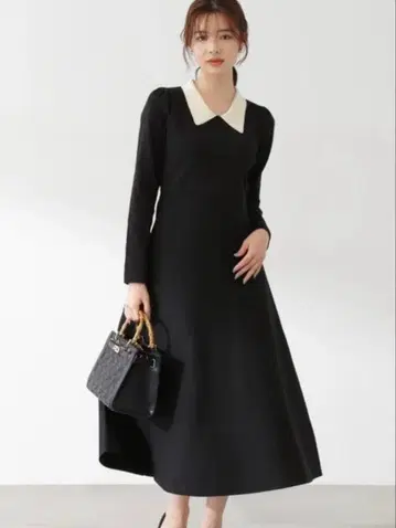 PROPORTION 클래시컬 플레어 니트 원피스 블랙 M 사이즈