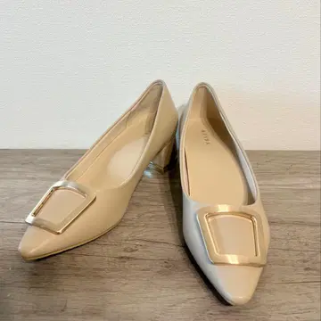 RANDA 스퀘어 골드 부품 펌프스 23cm 즉시 발송 깔끔한