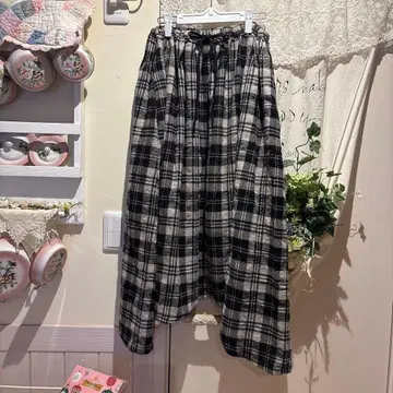 ART WORK BLUE 블록 체크 롱 스커트 샘플 새상품