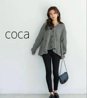 coca 케이블 짜임 그레이 가디건