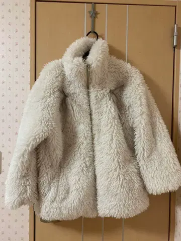 아이보리 보아 자켓 오버 사이즈