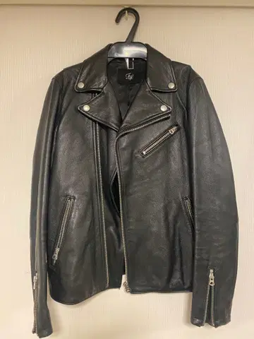 framework 블랙 가죽 라이더 자켓 38