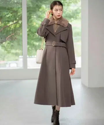 NOELA 퍼 멀티 롱 코트