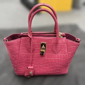 사만다 타바사 2WAY 핸드백 악어 엠보싱 핑크