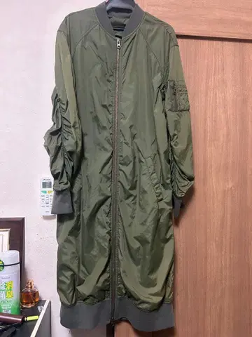 MA-1 스타일 롱 자켓 올리브 그린