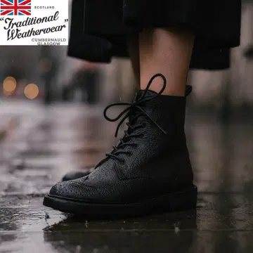 트래디셔널 웨더웨어 레인 러버 부츠 윙팁 UK5