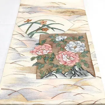 a974 순수 실크  오타이코 패턴 후쿠로 오비 기모노