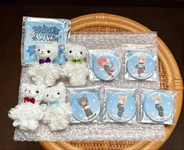 [ 우타프리 ] 쁘띠 프린스 캣 스노우 Ver. 봉제 인형 캔뱃지 세트