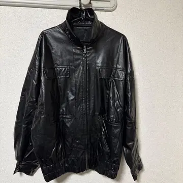 가죽 집업 자켓 블랙