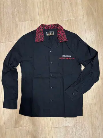 KingMob 레오파드 무늬 옷깃 긴팔 셔츠