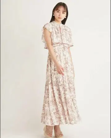 SNIDEL 프릴 디자인 꽃무늬 맥시 원피스 00 사이즈