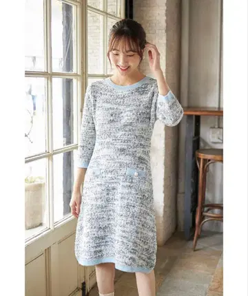 tocco closet 토코 클로젯 트위드 니트 원피스