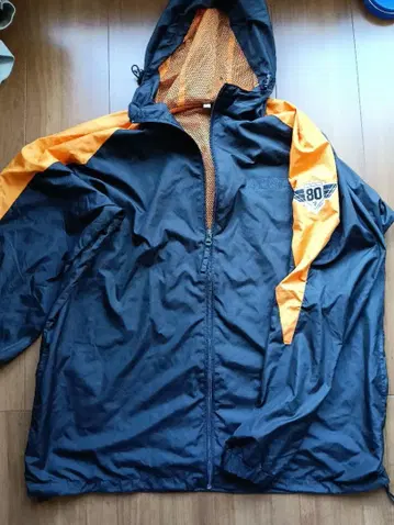 자이언츠 나일론 자켓 블랙/오렌지 후드 부착