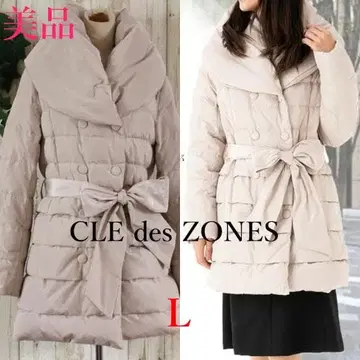 새상품급 CLE des ZONES 하이넥 따뜻한 다운 코트 L