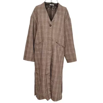 a.v.v standard 아베베 체크 무늬 롱 코트 이토킨