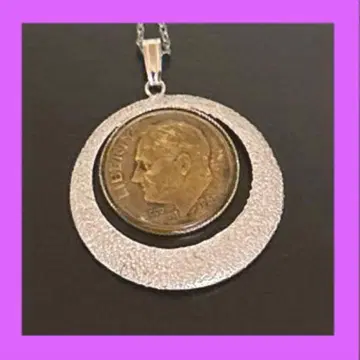 루즈벨트 다임 (10센트 동전) 코인 펜던트 목걸이 1965년