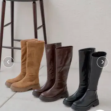 CHICO 통굽 트랙 밑창 롱 부츠