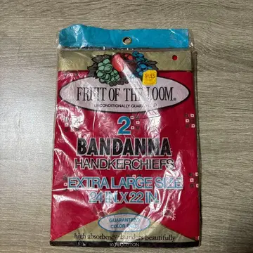 데드스탁 미개봉 FRUIT OF THE LOOM 반다나 레드 2매입