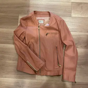 라무 가죽 자켓 핑크