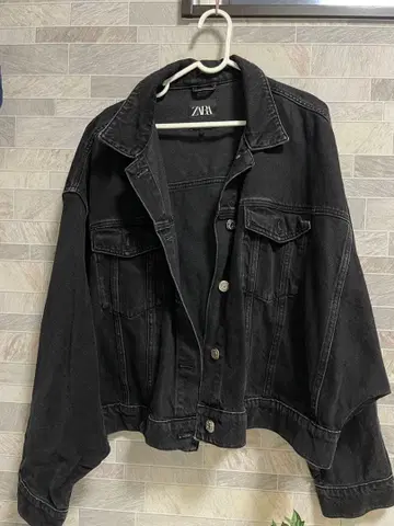 ZARA 블랙 데님 자켓 XL