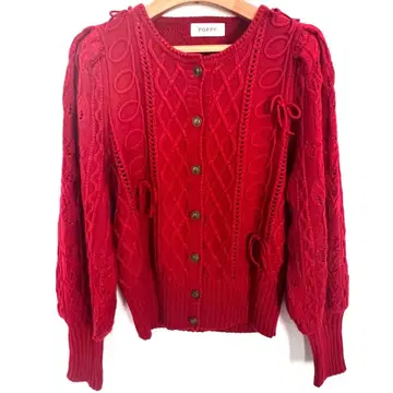 POPPY 아사기니뇨 쿠루쿠루 리본 가디건