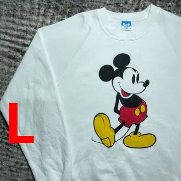 빈티지 디즈니 클래식 올드 미키 구제 맨투맨 화이트