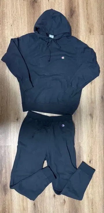 Champion 챔피온 상하의 세트 후드티 스웨트 팬츠 블랙 XL