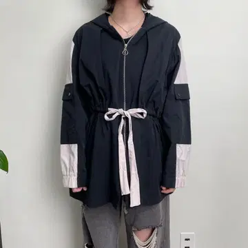 Y2K 여성용 코튼 후드 자켓 아우터 블랙