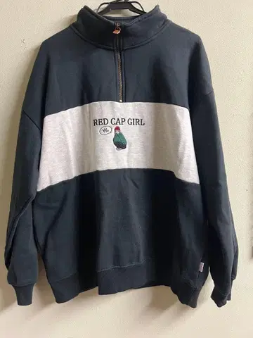 RED CAP GIRL 하프 지퍼 맨투맨 L 사이즈