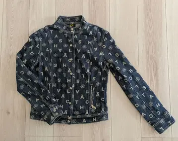 CLATHAS G 데님 겉옷 로고 패턴 네이비