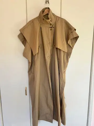 베이지 롱 코트 오버 사이즈