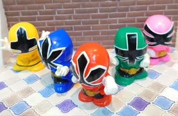 사무라이전대 신켄저 소프트 비닐 손가락 인형 5체 컴프 세트 피규어