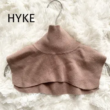 HYKE 터틀넥 워머 베이지 캐시미어 코튼 탈부착 카라 니트