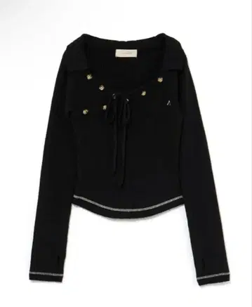 ANDMARY Anita 버튼 니트 탑 블랙 정품