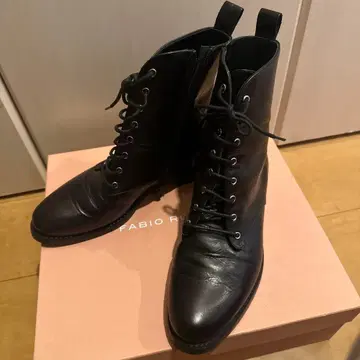 새상품급 파비오 루스코니 레이스업 부츠 38 블랙