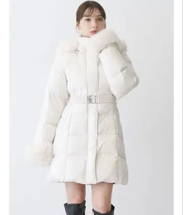 인조 모피 부착 아라이 롱 다운