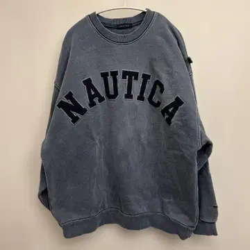 NAUTICA 노티카 피그먼트 아치 로고 맨투맨