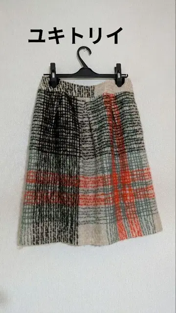 YUKI TORII 유키토리이 체크 무늬 스커트 풍성한 턱 38