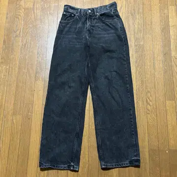 ZARA 블랙 와이드 레그 데님