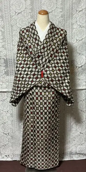 [ 앤티크 ] 명선 기모노 컬러풀한 모던 패턴 A484