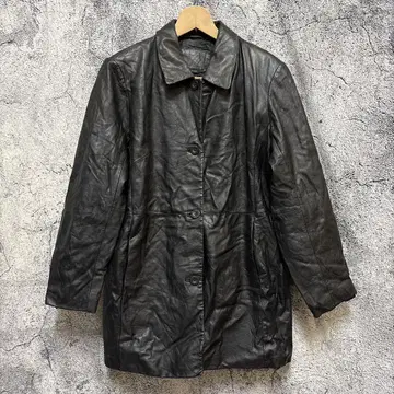 kathy ireland 천연 가죽 가죽 코트 XL 롱 자켓 남성용