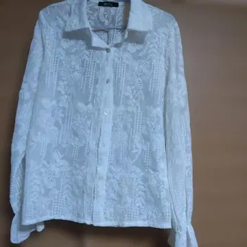 Meridian 화이트 레이스 긴팔 셔츠