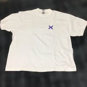 화이트 드롭 숄더 T셔츠 XL