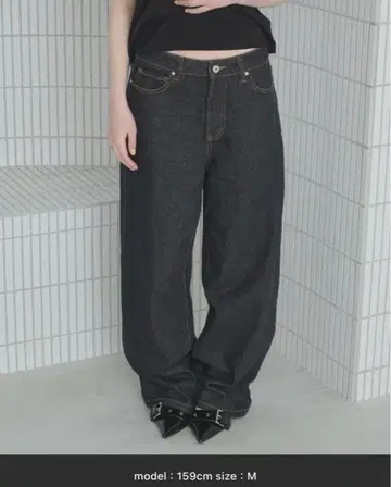 haek / 로우웨스트 데님 와이드 팬츠 M