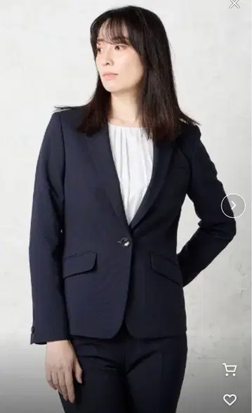 멜란지 플레인 수트 테일러드 자켓 네이비