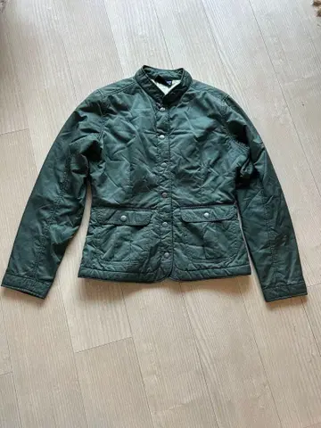 Patagonia 카키 퀼팅 자켓 스냅 버튼