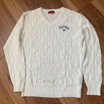 Callaway 케이블 짜임 V넥 스웨터