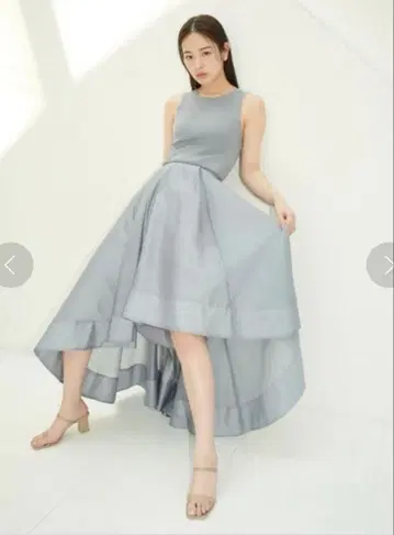 SNIDEL 니트 도킹 시어 원피스 BLU