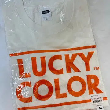 LUCKY COLOR T셔츠 M 사이즈 화이트